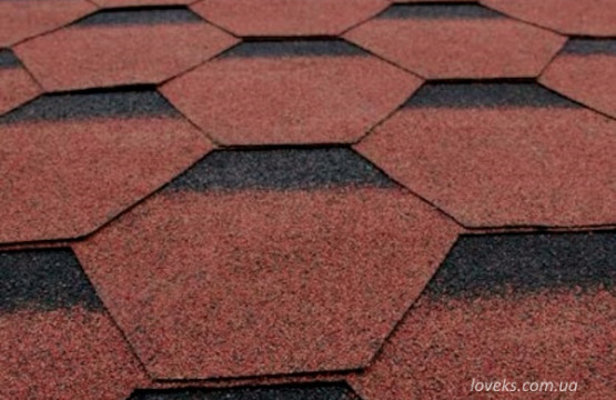 Бітумна черепиця SimShingles Hexagon червоно-коричневий