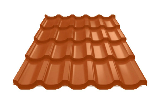 Металлочерепица Модерн 350/25 U.S. Steel  (Словакия) 0,45 PE ral 8004