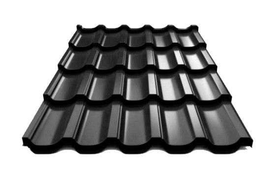 Металлочерепица Модерн 350/25 U.S. Steel  (Словакия) 0,45 PE ral 9005