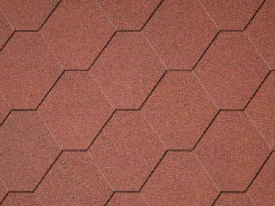 Фото 1: битумная черепица  iko superglass hex  tile red