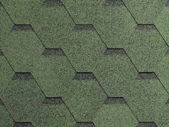 Фото 1: мягкая черепица iko  superglass hex amazon green ultra