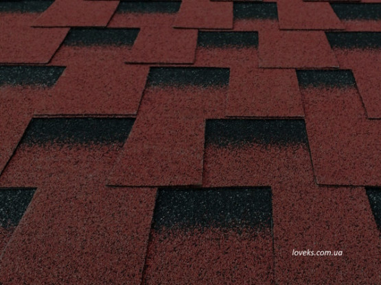 Фото 1: бітумна черепиця sim shingles effect червоно-коричневий