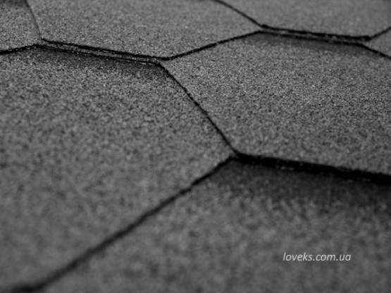 Фото 2: бітумна черепиця sim shingles hexagon графіт