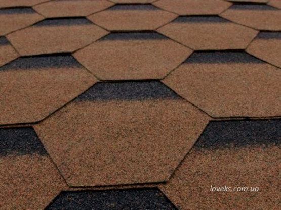 Фото 1: бітумна черепиця sim shingles hexagon каштан