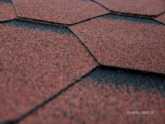 Фото 2: бітумна черепиця sim shingles hexagon червоно-коричневий
