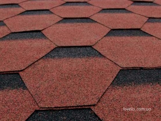 Фото 1: бітумна черепиця sim shingles hexagon червоно-коричневий