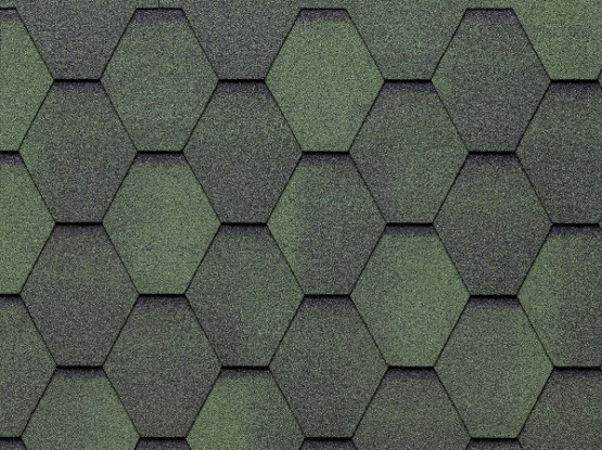 Фото 1: битумная черепица мягкая черепица tegola eco roof hexagonal - mixed green