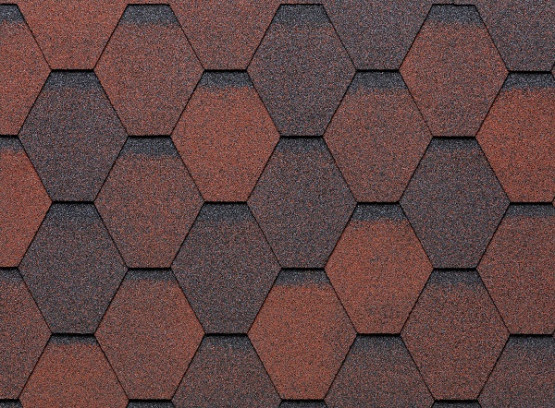 Фото 1: битумная черепица мягкая черепица tegola eco roof hexagonal - shaded red
